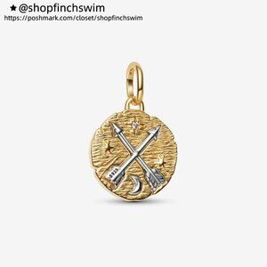 Pandora Crossing Arrows Medallion Charm|Pendant|Two-tone